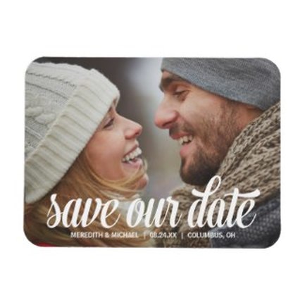 save the date magnet sunset beach
